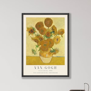 Van Gogh Sunflowers Print - Van Gogh Poster, Museum Exhibition Art