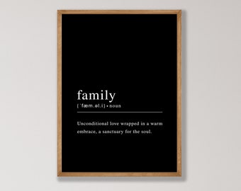 Family Definition Print - Minimalist Wall Art