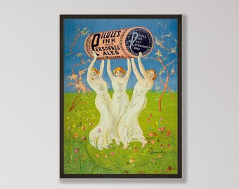 Leonetto Cappiello Pilules Rosa Vintage Art Nouveau Póster
