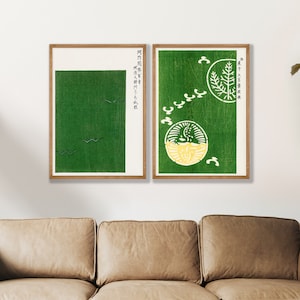 Juego de 2 grabados japoneses en madera - Arte asiático de Taguchi Tomoki, decoración de pared japonesa