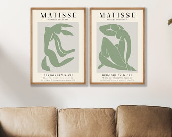 Sage Green Henri Matisse Art Prints Set of 2
