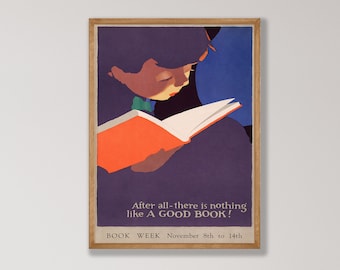 Vintage Book Week Poster - Retro Nursery Wall Art