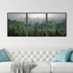 Foggy Forest Prints Set: Nordic Landscape Wall Art image 3