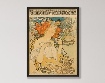 Alphonse Mucha Art Nouveau Poster - Soleil du Dimanche Print