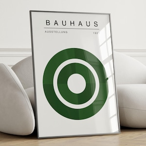 Green Bauhaus Poster - Bauhaus Wall Art, Mid Century Modern Art Print, Trendy Wall Art, Bauhaus Print, Living Room Decor CANVAS