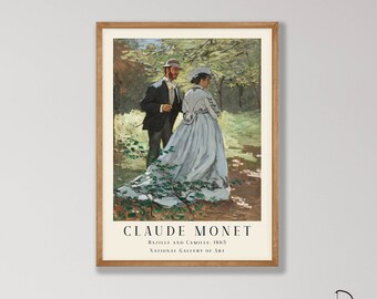 Claude Monet Art Print - Bazille and Camille, Impressionist Painting