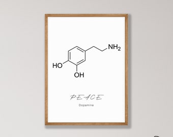 Dopamin-Molekül Druck - Peace Zeichen, Wissenschaft Wandkunst