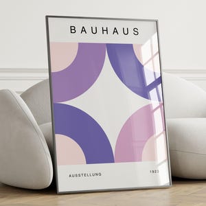 Purple Bauhaus Poster No:2 - Bauhaus Wall Art, Mid Century Modern Art Print, Trendy Wall Art, Bauhaus Print, Living Room Decor CANVAS