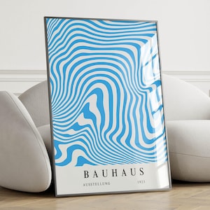 Blue Bauhaus Poster No:2 - Bauhaus Wall Art, Mid Century Modern Art Print, Trendy Wall Art, Bauhaus Print, Living Room Decor CANVAS