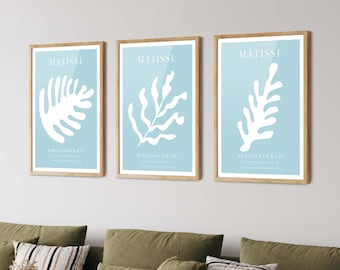 Blue Henri Matisse Art Prints Set: Gallery Wall Decor
