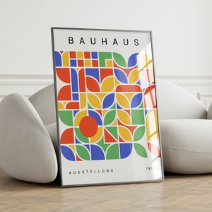 Abstract Bauhaus Poster - Mid Century Modern Art Print, Trendy Wall Art, Bauhaus Print, Bauhaus Wall Art,Home Office Decor,Living Room Decor