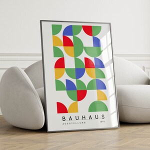 Abstract Bauhaus Poster - Mid Century Modern Art Print, Trendy Wall Art, Bauhaus Print, Bauhaus Wall Art,Home Office Decor,Living Room Decor