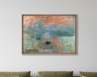 Impresión artística de Monet: Amanecer - Póster de Monet, pintura vintage
