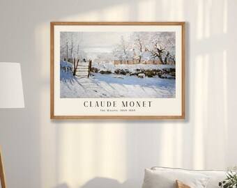 モネ「カササギの雪景色」ヴィンテージ展覧会ポスターアートプリント