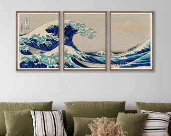 Japanese Prints Set of 3 - Woodblock Art, Japanese Wall Art