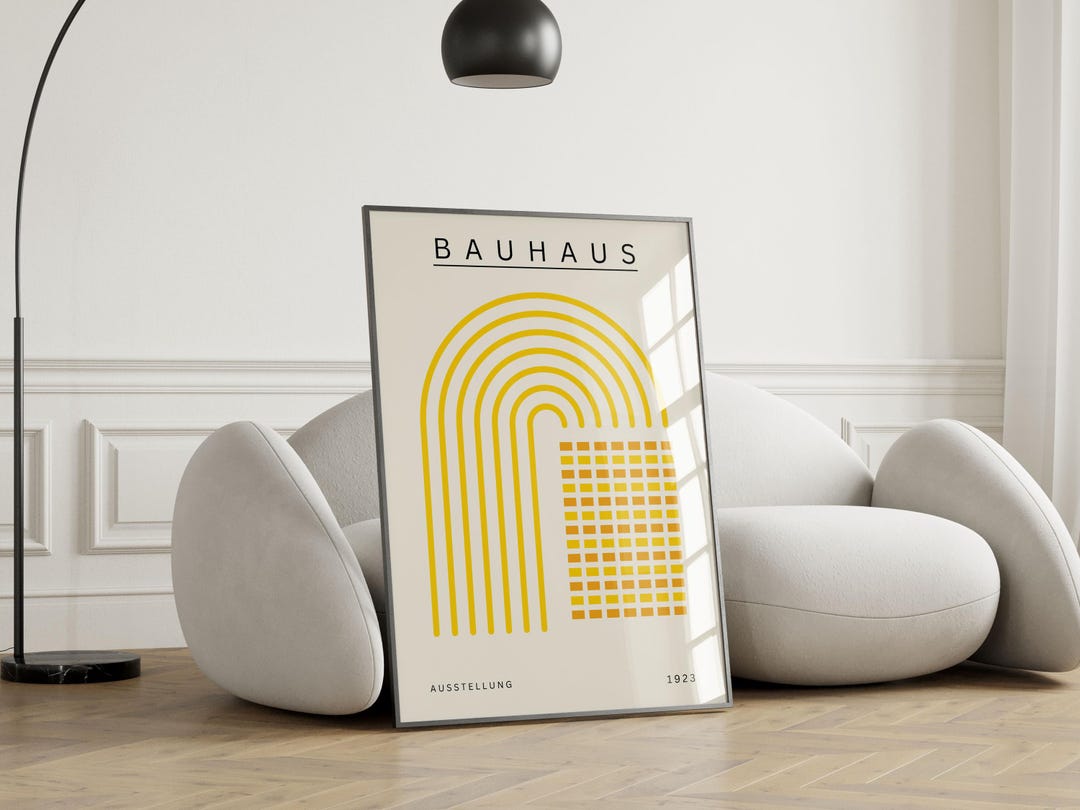 Yellow Bauhaus Art Print: Mid Century Modern Geometric Wall Decor ...