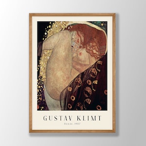 Druk artystyczny Gustava Klimta - Danae Art Print, Druki Gustava Klimta, Sztuka ścienna Gustava Klimta, Dekoracje secesyjne, Druki artystyczne z wystawy Klimta