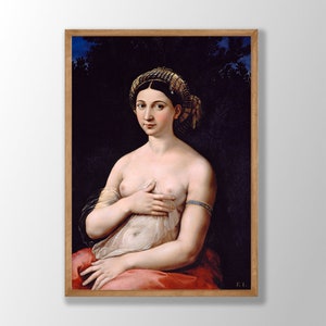 Raphael Art Print - La Fornarina 1518, Raphael Prints, Raphael Wall Art, Renaissance Wall Art, Art Reproduction Print, Raphael Exhibition