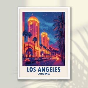Los Angeles Travel Poster - Los Angeles Print, Travel Print, Travel Decor, Los Angeles Wall Art, California Poster - FRAME and CANVAS OPTION