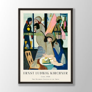 Ernst Ludwig Kirchner Art Print - Cafe 1928, Ludwig Kirchner Poster, Kirchner Wall Art, Kirchner Exhibition, Museum Poster, Modern Home Art