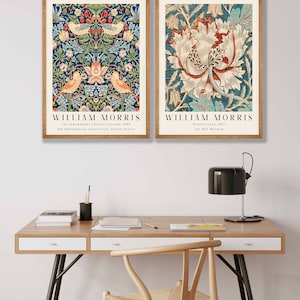 William Morris Prints Set of 2 William Morris Poster, Art Nouveau Poster, William Morris Exhibition, Floral Art Prints, Kitchen Prints image 5