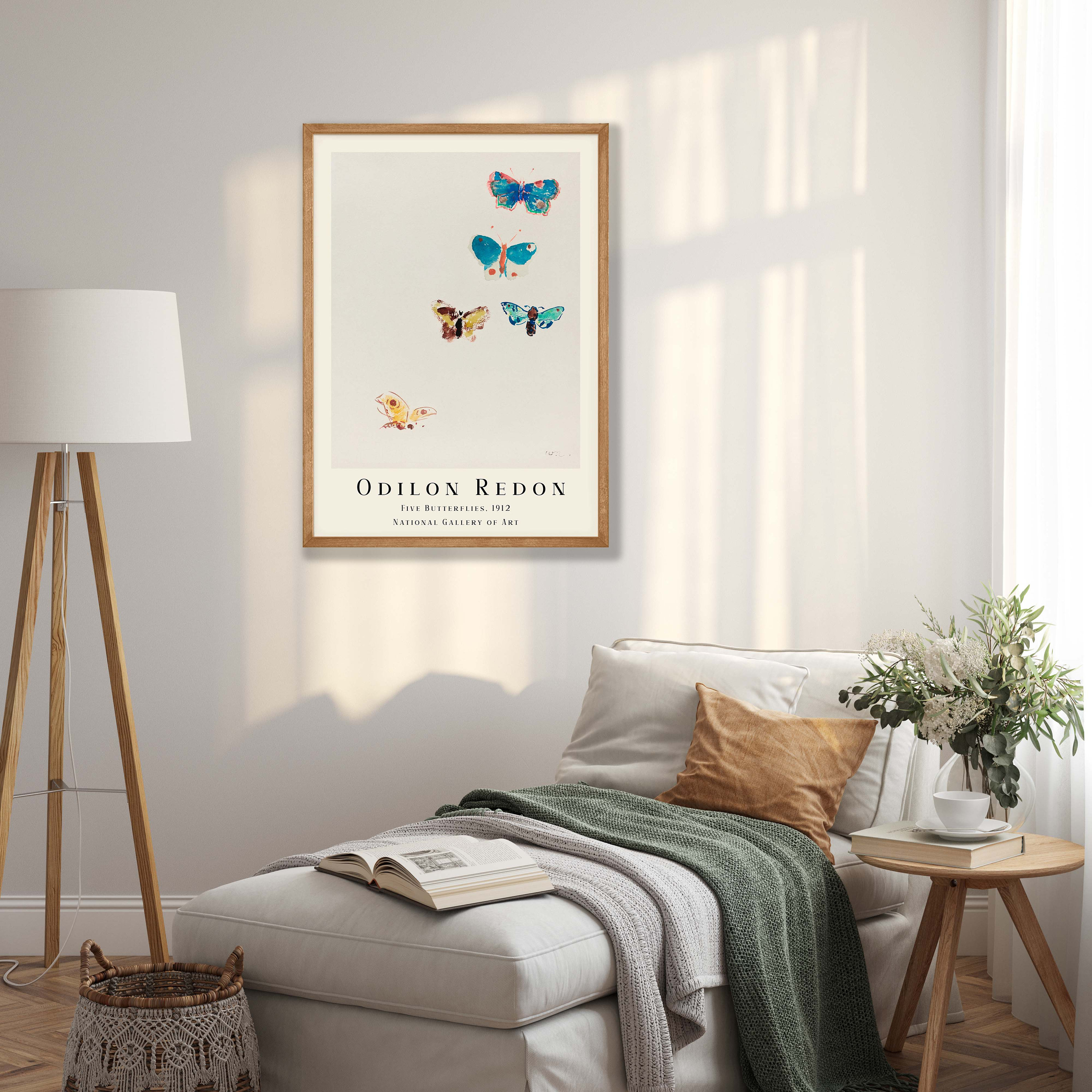 Odilon Redon Poster 'Schmetterlinge' – 30x40 Cm, Kunstdruck Auf Leinwand, Symbolismus Kunst, Bunt & Dekorativ