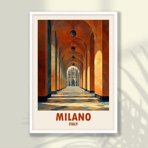Milano Travel Poster - Milano Print, Travel Print, Travel Decor, Milano Wall Art, Italy Wall Art - FRAME and CANVAS OPTIONS