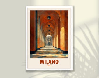 Póster de viaje de Milán, Italia - Impresión de archivo, enmarcado o lienzo.