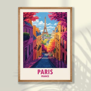 パリ旅行ポスター - パリプリント、旅行プリント、旅行装飾、パリウォールアート、フランスウォールアート - フレームとキャンバスのオプション
