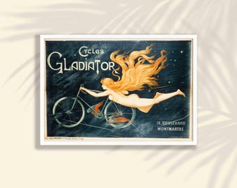 Vintage Cycles Gladiator Art Nouveau Bicycle Poster