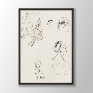 Lámina artística de Leonardo Da Vinci - Hoja de estudios 1470, Láminas de Da Vinci, Arte mural de Da Vinci, Póster de Da Vinci, Arte moderno para el hogar