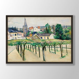 Paul Cezanne Art Print - Village Square 1881, Paul Cezanne Poster, Landscape Print, Paul Cezanne Wall Art, Exhibition Print, Museum Prints