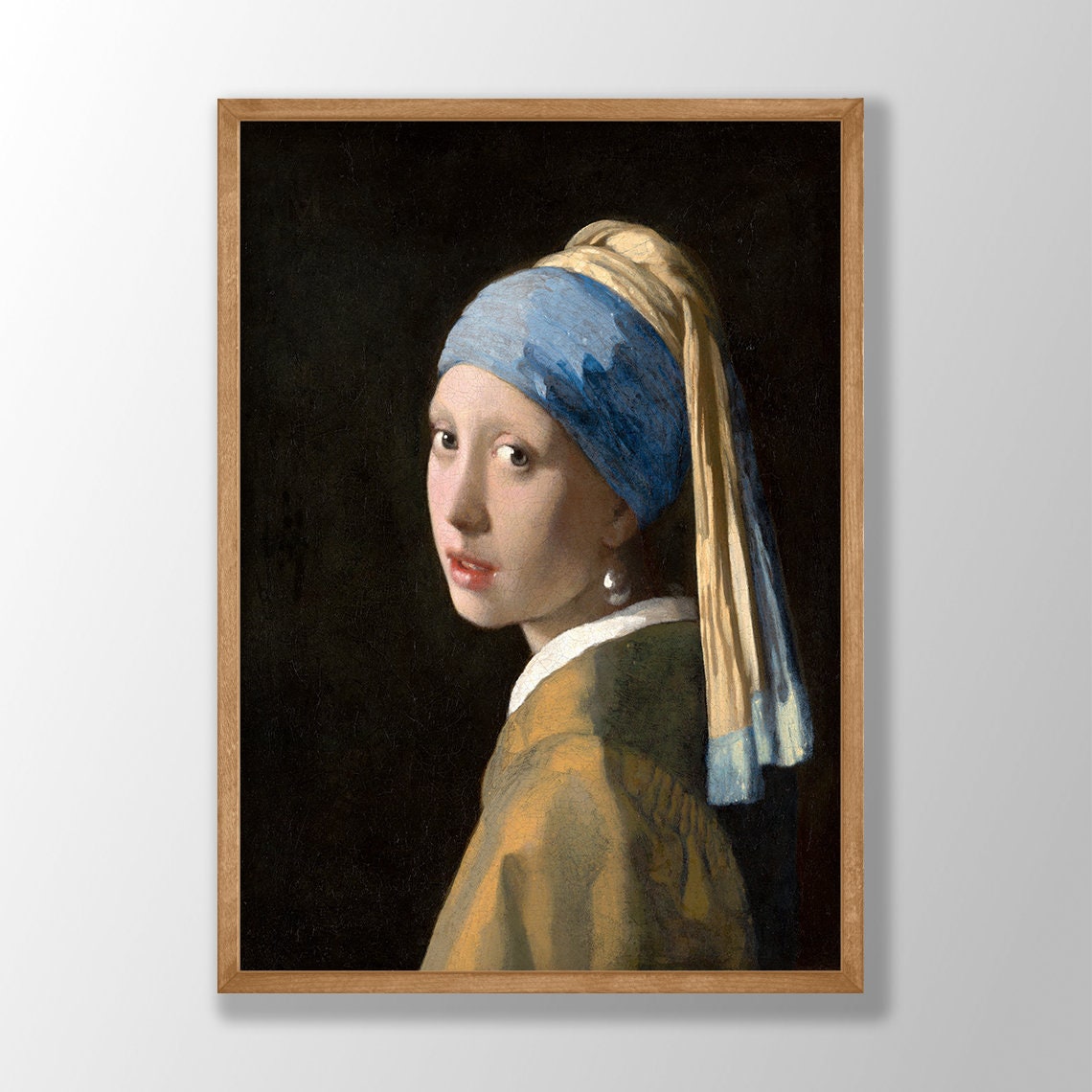 フェルメールのアートプリント：真珠の耳飾りの少女、モダンな室内装飾