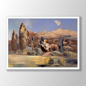 Paul Nash Art Print - Landscape of the Moon&#39;s First Quarter, Paul Nash Poster, Paul Nash Wall Art, Landscape Poster, Paul Nash Exhibition