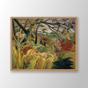 Henri Rousseau Print | Tiger in a Tropical Storm 1891, Henri Rousseau Poster, Rousseau Wall Art, Museum Exhibition Poster, Museum Print