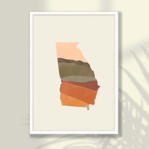 Boho Georgia State Map Poster - Georgia State Wall Art, Travel Print, Georgia Print, Georgia Home Decor - FRAME and CANVAS