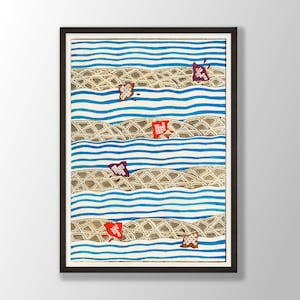 Japanese Woodblock Print - Abstract Wall Art, Japanese Wall Art, Japanese Poster, Japanese Decor, Japanese Pattern Art, Kitchen Wall Art