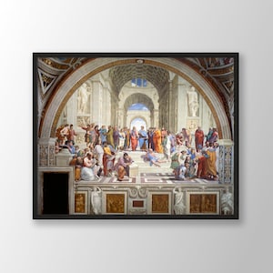 Raphael Art Print - The School of Athens 1511, Raphael Prints, Raphael Wall Art, Renaissance Art, Religious Wall Art, Art Reproduction Print