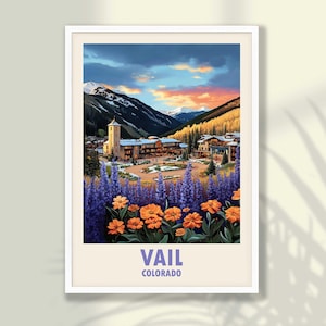 Vail Travel Poster - Vail Print, Travel Print, Travel Decor, Vail Wall Art, Colorado Poster - FRAME and CANVAS