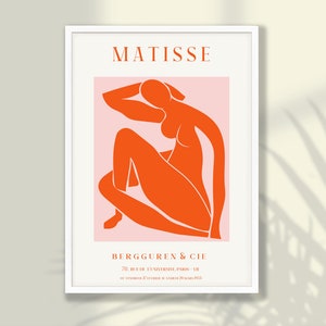 Orange Matisse Art Print NO:2 - Matisse Poster, Woman Print, Matisse Wall Decor, Matisse Exhibition, Orange Wall Decor, Home Office Decor