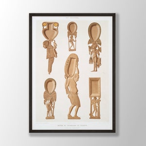 Egyptian Art Print by Émile Prisse d&#39;Avennes | Egyptian Wall Art, Egyptian Decor, Ancient Egypt Poster, Mythology Print, Egyptology Gift