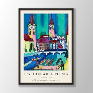 Ernst Ludwig Kirchner Art Print - Zurich (1926), Expressionist Art, Kirchner Wall Art, Kirchner Exhibition, Museum Poster, Modern Home Art