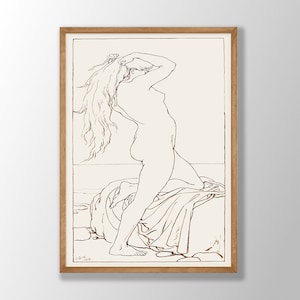 Femme nue corps ligne dessin Art Print - impression d’Art femme ligne, Art abstrait féminin, Art moderne Simple, Figure féminine Line Art Set