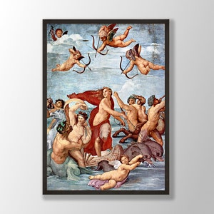 Raphael Art Print - The Triumph of Galatea 1511, Raphael Prints, Raphael Wall Art, Religious Wall Art, Art Reproduction Print