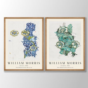 William Morris Prints Set of 2 No:13- William Morris Poster, William Morris Exhibition Poster, Abstract Art Print, Kitchen Print,Art Nouveau