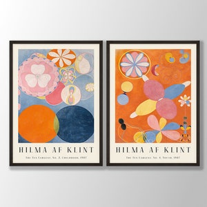 Hilma AF Klint Prints 2er-Set No: 5 - Hilma AF Klint Ausstellungsplakat, Hilma Klint Ausstellungsplakat, Hilma Klint Wandkunst, moderne abstrakte Wandkunst