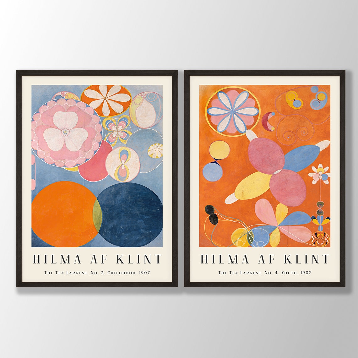 Hilma AF Klint Prints Set of 2 No:5 - Hilma AF Klint Poster, Hilma Af Klint Exhibition Poster, Hilma Klint Wall Art,Modern Abstract Wall Art