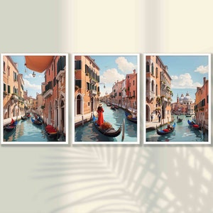 Venice Prints Set of 3 - Travel Wall Art, Travel Decor, Venice Wall Art, Venice Poster, Venice Wall Decor, Italy Wall Art, City Poster