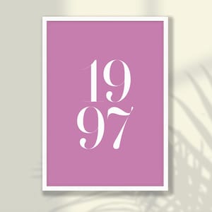 Individuelle Zahl Jahr Wandkunst - Hochzeitsdatum Print, Individuelles Datum Poster, Personalisierte Nummer Poster, Hochzeitsgeschenk, Geburtstagsgeschenk