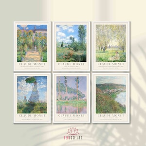 Claude Monet Art Prints Set of 6 - Monet Poster, Monet Wall Decor, Gallery Wall Art, Monet Exhibition, Impressionist Wall Art, Living Room